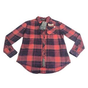 Harley Davidson Shirt Womens XS Plaid Flannel Garage Punisher Grunge Biker NWT‎